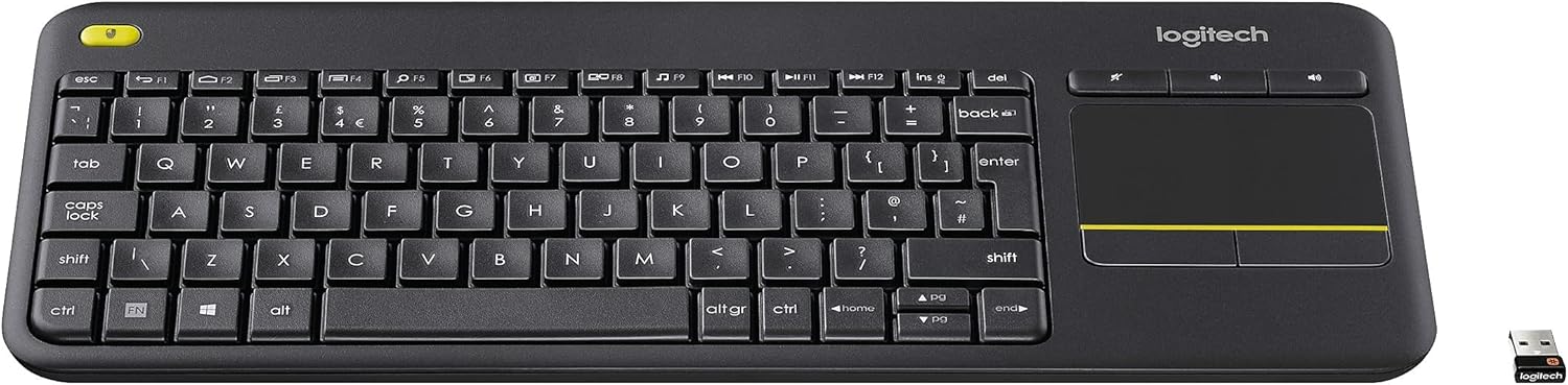 Logitech 920007119 Wireless Touch Keyboard K400 Plus, Black