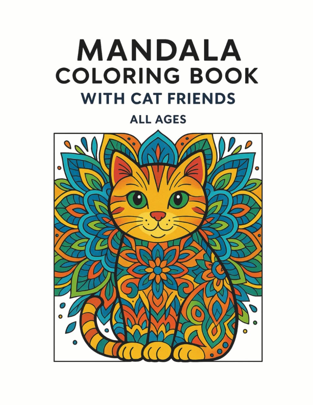 Mandala Coloring Book With Cat Friends: A Fun and Relaxing Dinosaur Mandala Coloring Book for All Ages – 19 Unique Designs for Kids, Teens, and Adults