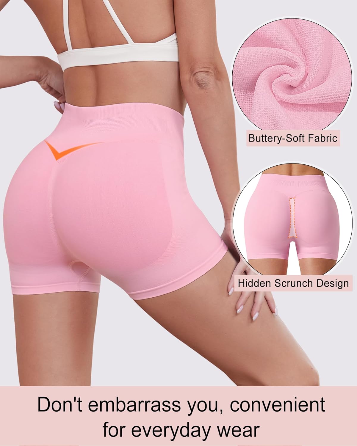 Women's Workout Impact Shorts 3.6" /4.5" Scrunch Butt Lifting Gym Shorts Yoga Running Biker - Image 3