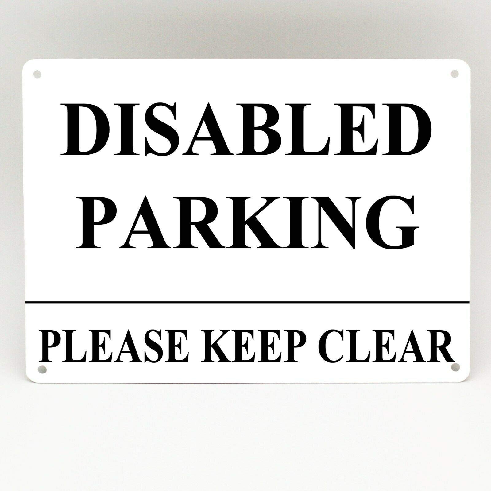 YelaceSing Disabled Parking Metal Sign Please Keep Clear Reserved Blue Badge Driveway Metal Plate Plaque Aluminum Metal Signes Metal Sign Plaque Poster 8X12 Inches
