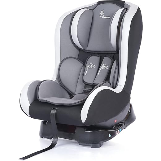 R for Rabbit Convertible Baby Car Seat Jack N Jill ECE R44/04 Safety Certified Car Seat for Kids of 0 to 5 Years Age (Black Grey)