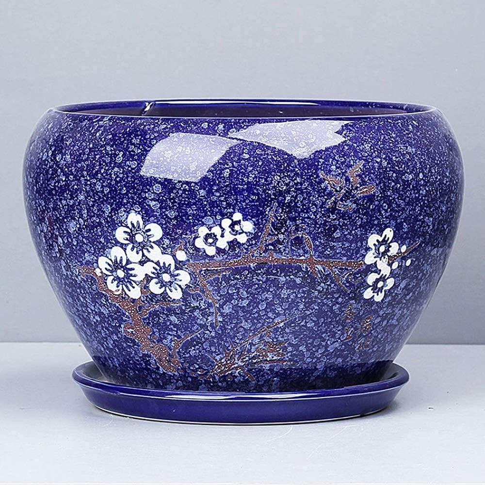 Europejska Niebieska Doniczka Ceramiczna Bardzo Duży Salon Osobowość Zielona Umywalka Z Otworem Drenażowym Doniczki Bonsai Dekoracyjny Ogród Stojak Na Kaktusy Ceramiczny Przeszklony Pojemnik Na Kwia