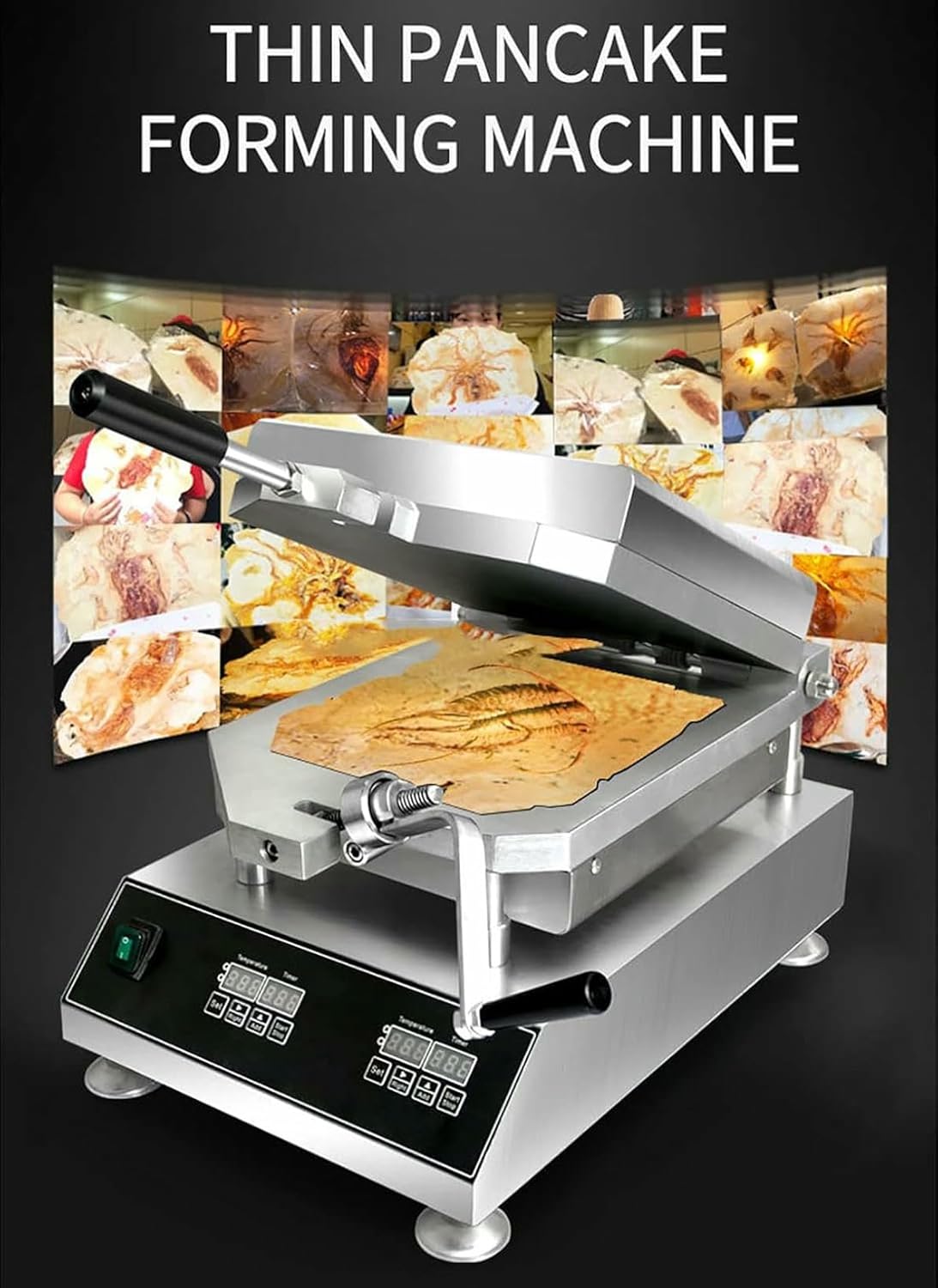 Scallop Shrimp Fossil Cake Machine, Seafood Fossil Cake Machine, Commercial Senbei Machine,for Snack Bar