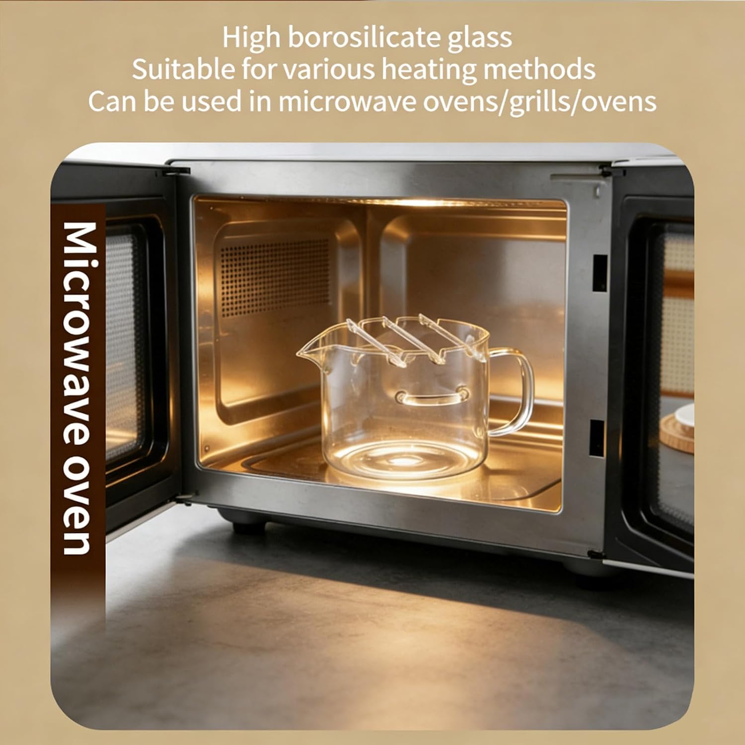 Glass Microwave Bacon Cooker for Microwave Oven, Multifunctional Glass Bacon Cooker, Cooking Pot for Home Cooking, Picnics, and Barbecues, Easy Clean, Heat Resistant, Non-Stick Oil