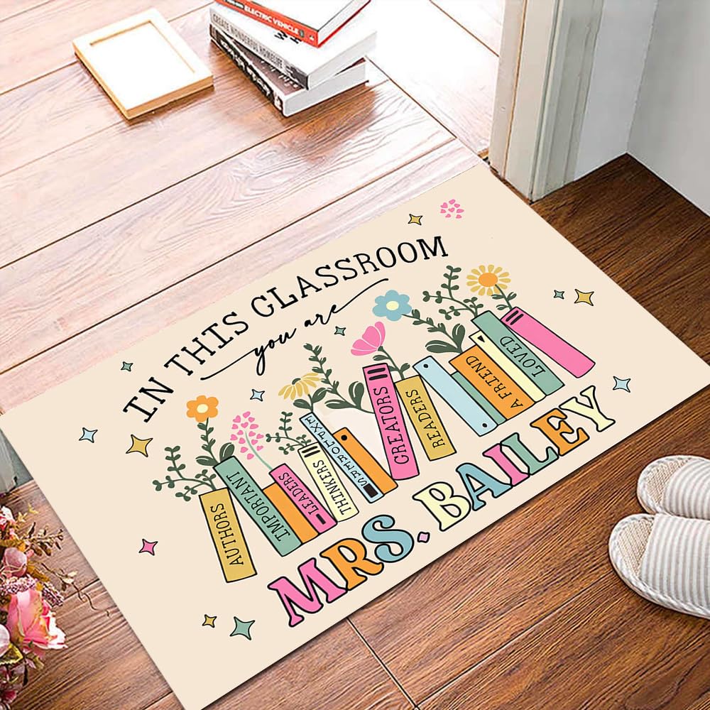 VIRAGIL In this Classroom, We're A Team Personalized Portrait Doormat - Back to School Gift for Women Teacher