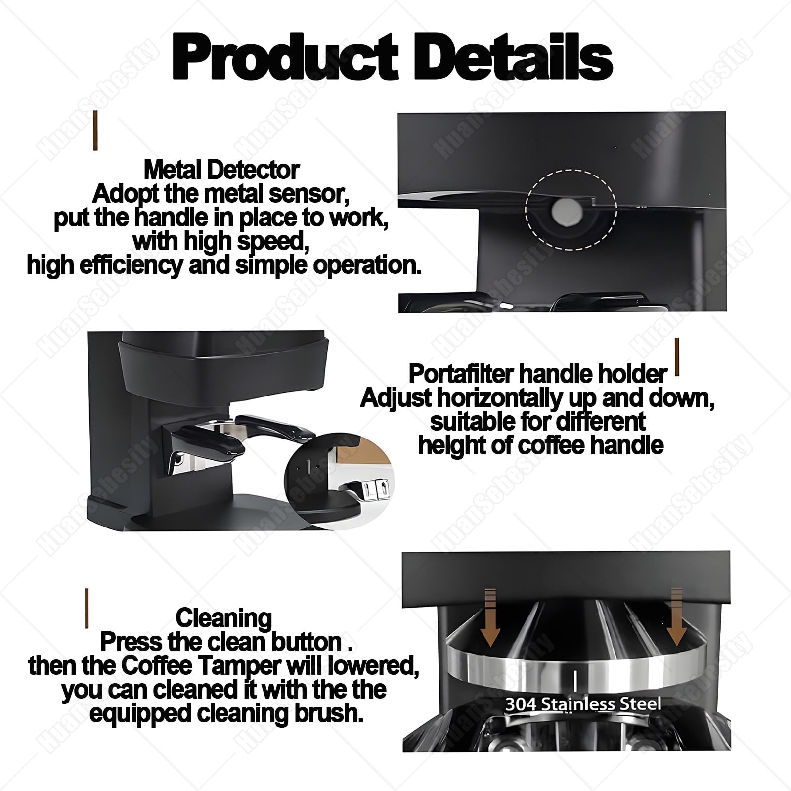 58mm Auto Kaffee-Manipulation,Einstellbarer 10-30kg Druck Black | Smart Espresso,Instant Ready Espresso-Werkzeug,Langlebiges Kompaktes Design Für Home Barista-Einsatz