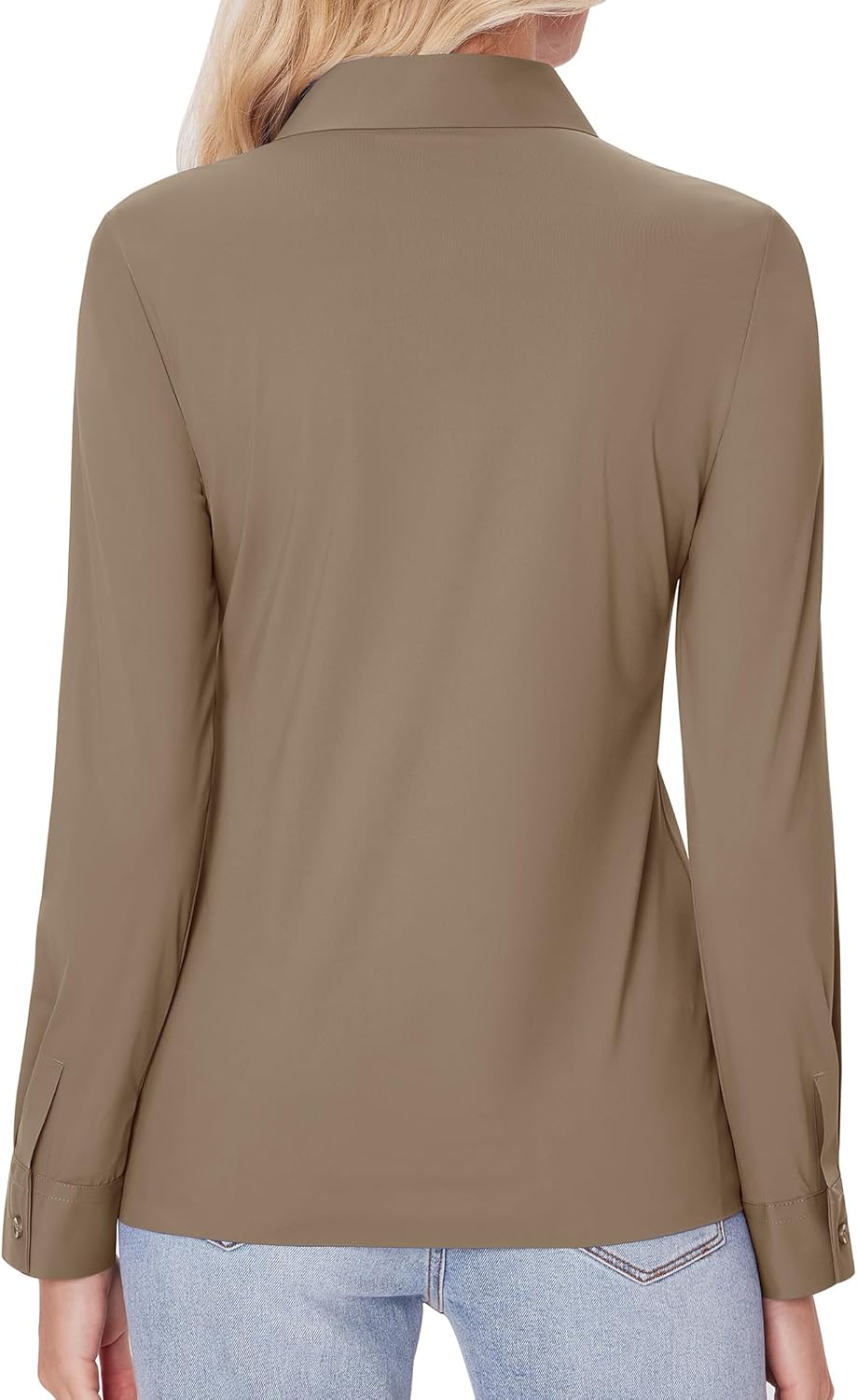 siliteelon Button Down Shirts for Women Slim fit Long Sleeve Stretch Dress Shirts Work Shirt Wrinkle Free Office Blouses - Image 2