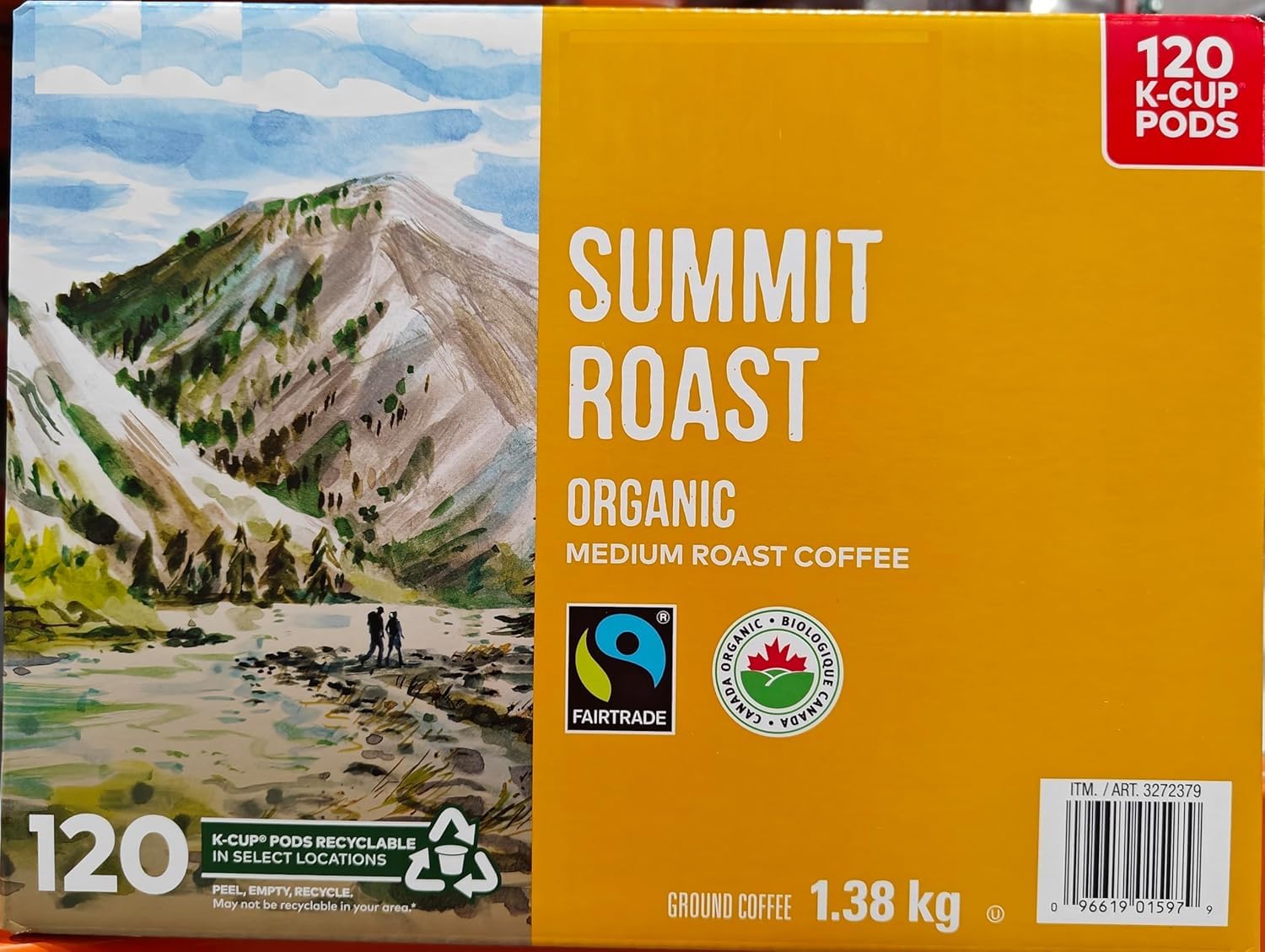Kirkland Summit Roast K-Cups Coffee, Organic Medium Roast - 120