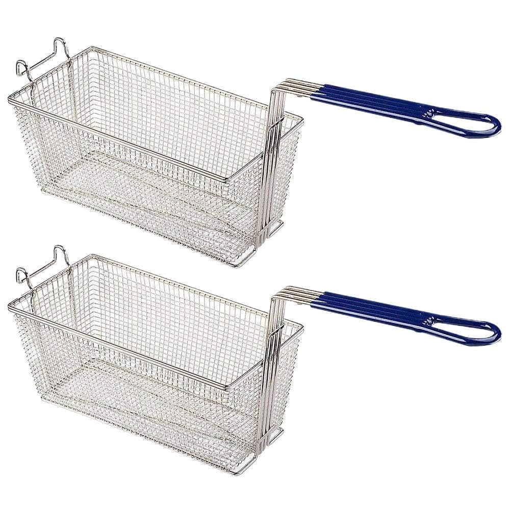 CHUNXVLI Basket Strainer Fryer 2PCS Deep Fryer Basket Heavy Duty Iron Construction Commercial Use Frying Food Cooking