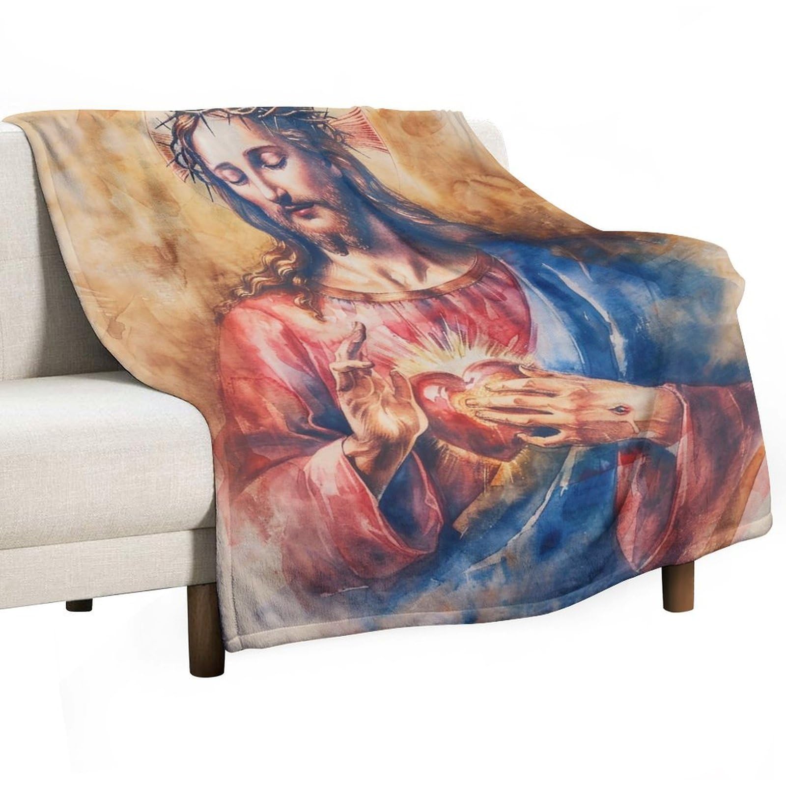 YHGSREUOH Colorful Impasto Virgin Mary 04 Flannel Blankets Fleece Soft Throw Lightweight Plush Gifts for Couch, Bed, Cozy Sofa Plush, Chair, Lovers 80x100cm(30x40in)