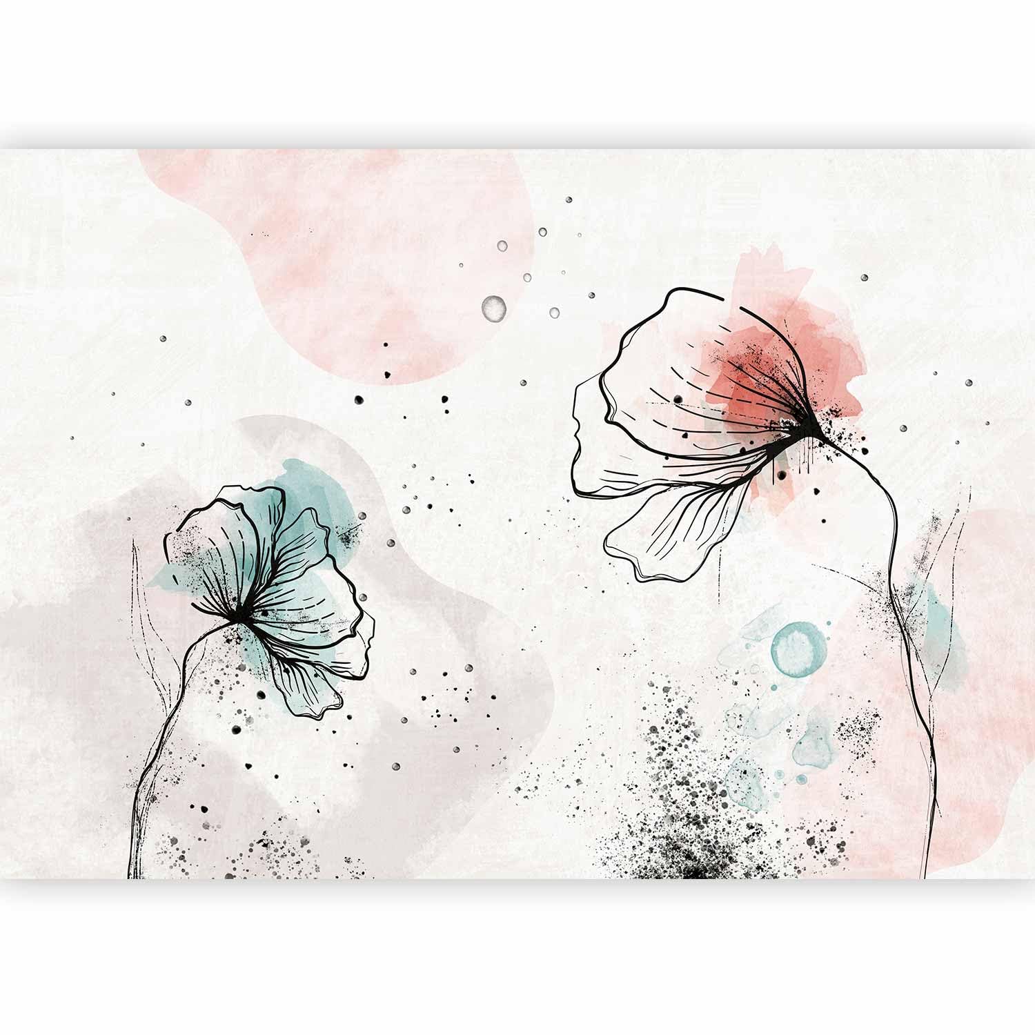 murando Fotomurales autoadhesivos Amapolas 343x256 cm Papel Pintado | coración Pared Murales Pegatina corativos adhesivos 3d Fotográfico Tableros Flores Naturaleza como pintado