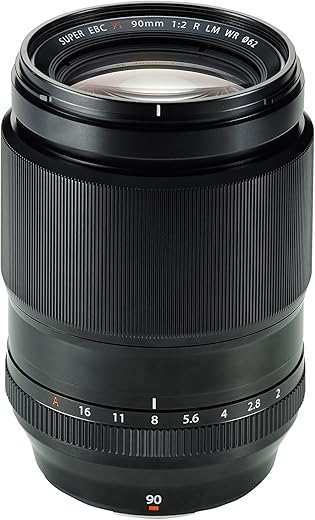 Fujifilm Fujinon XF 90mm F2 R LM WR Prime Lens – Black (Linear Motor, Weather Resistance, Super EBC/Electron Beam Coating)