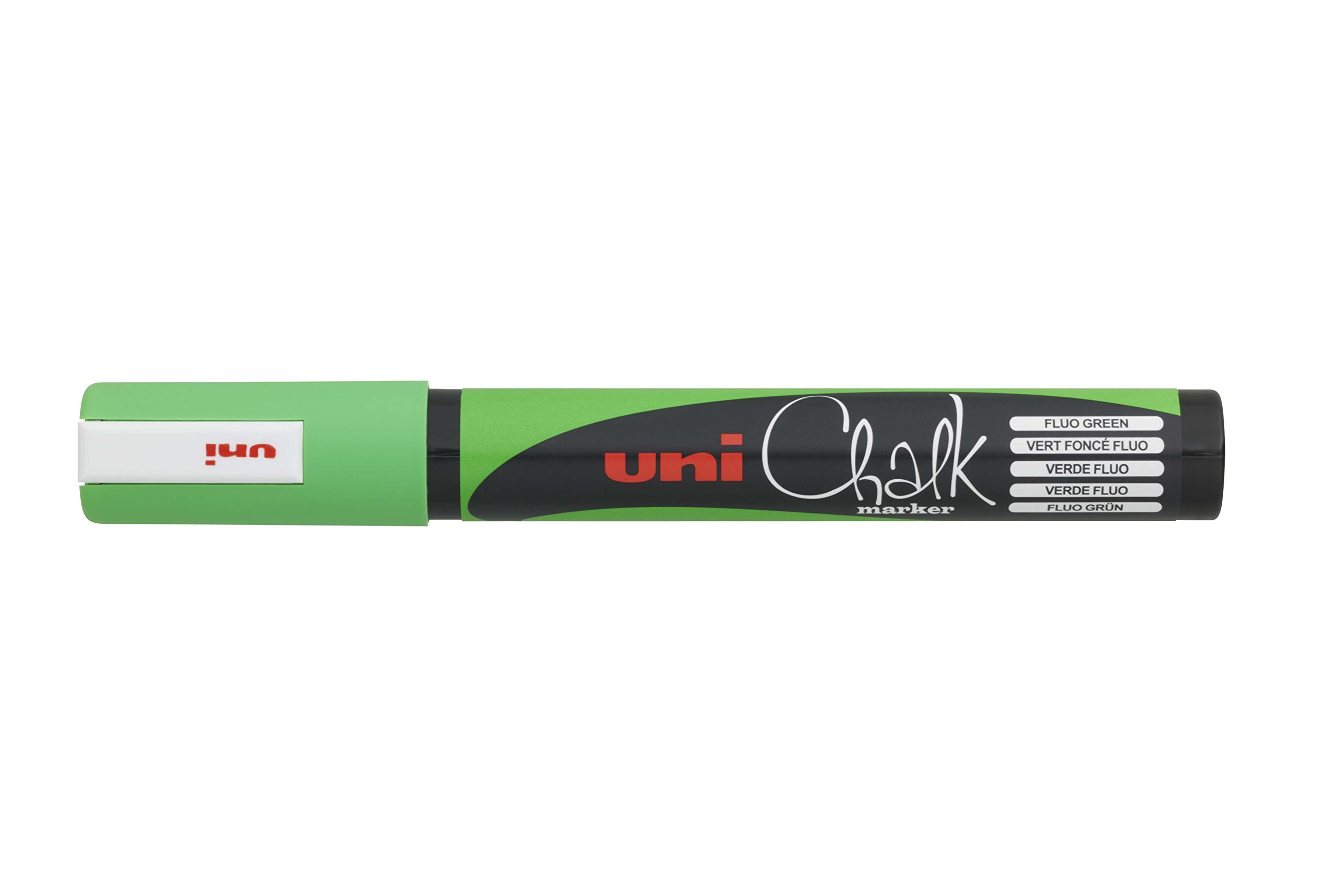 uni-ball PWE-5M - Rotulador de tiza (12 unidades), color verde fluorescente