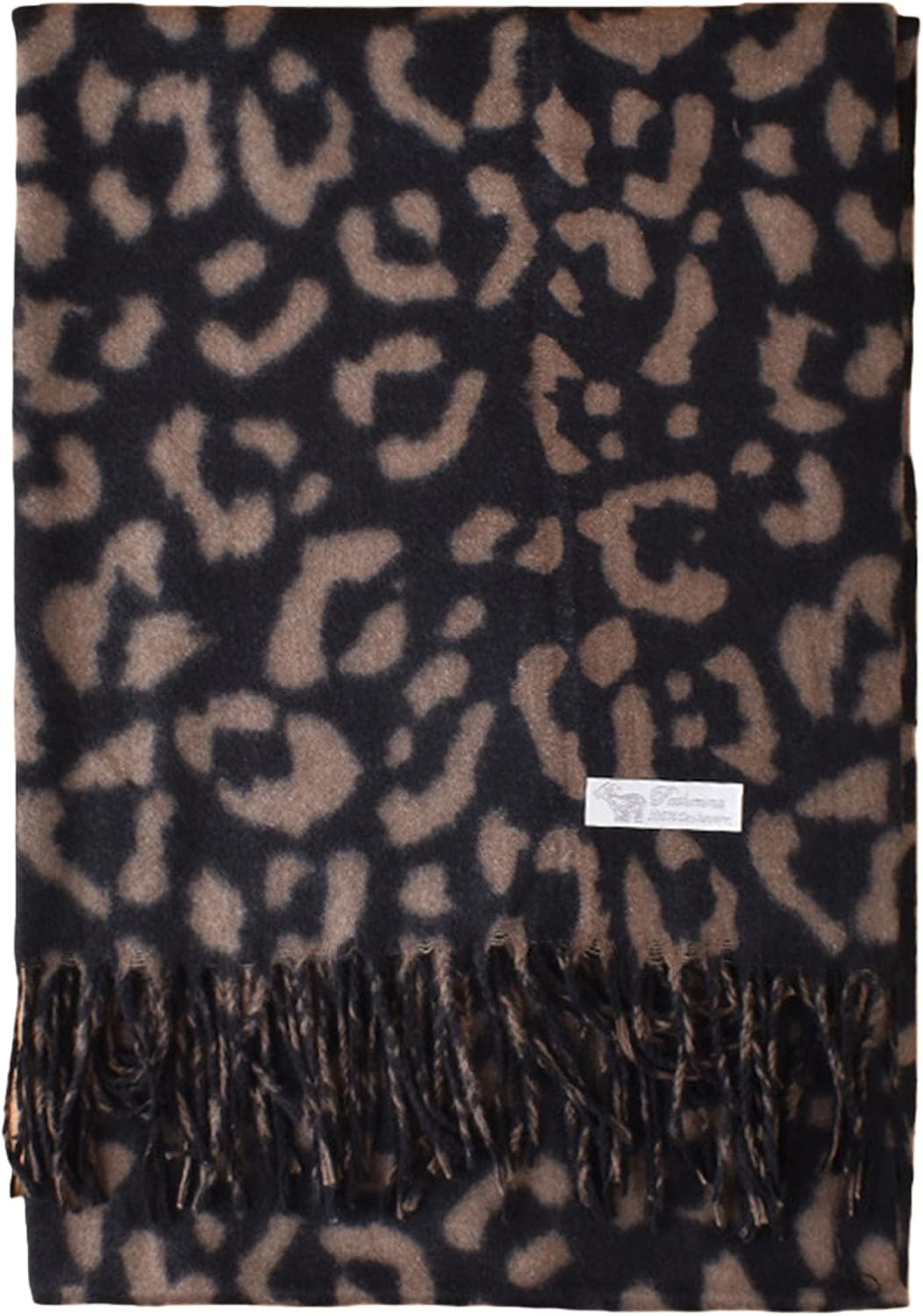 Womens Winter Scarf, Leopard Cheetah Cashmere Fringe Feel Warm Scarves for Women, Pashmina Shawls and Wraps