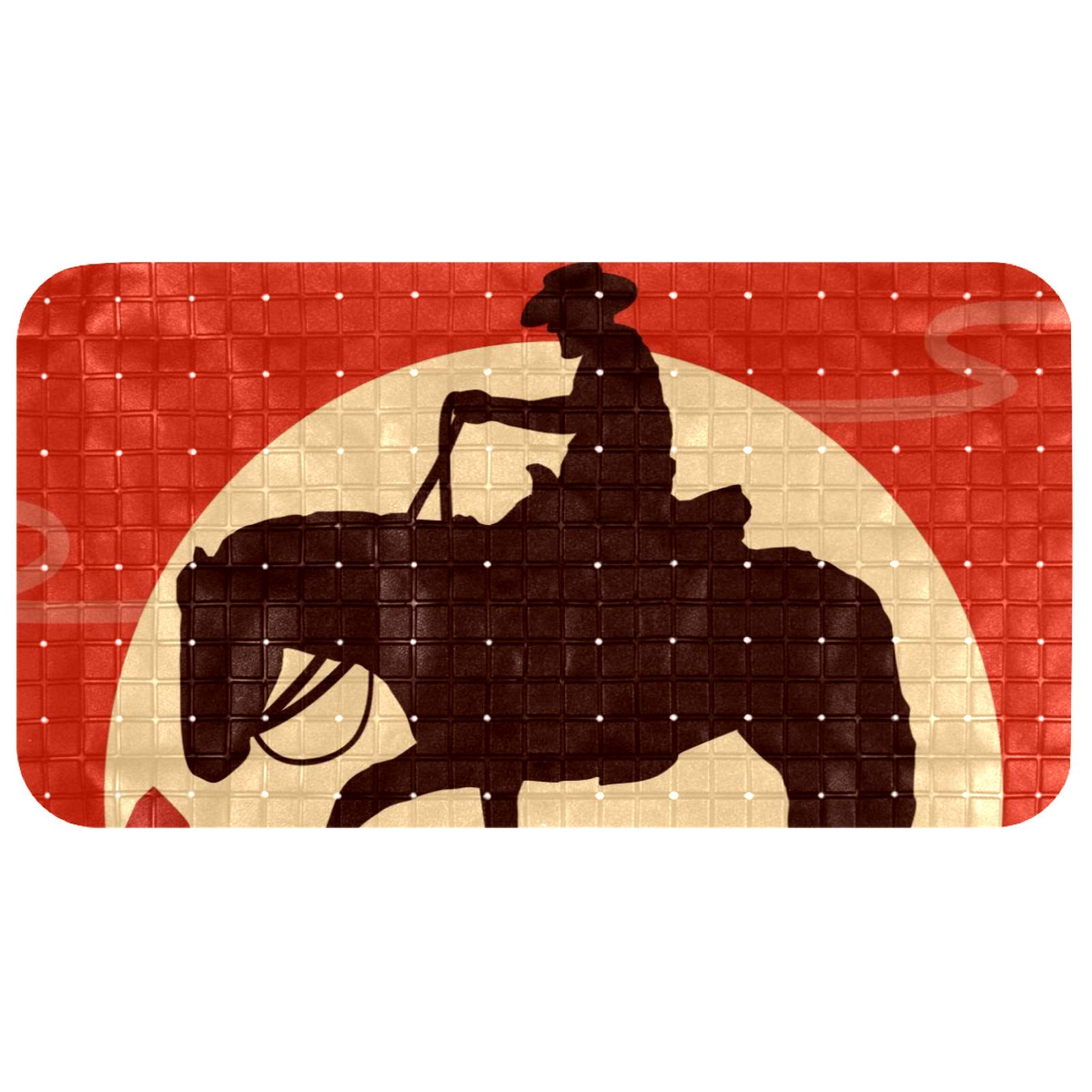 Tapis de bain silhouette de cowboy pour une douche sereine et sûre