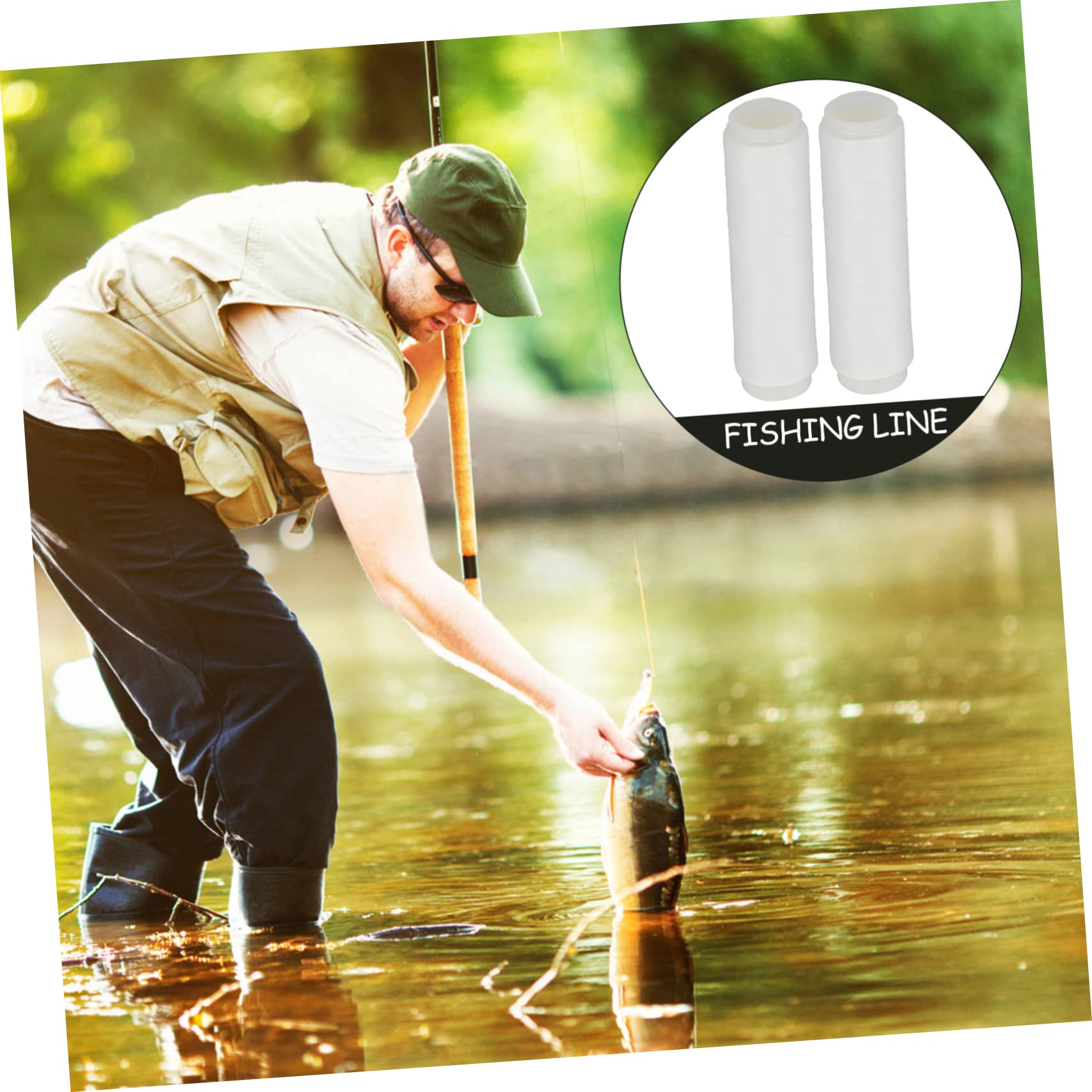 SUPVOX Elastic Nylon Fishing Line Skid-Proof Design for Boat Bank Fishing 2 Rolls