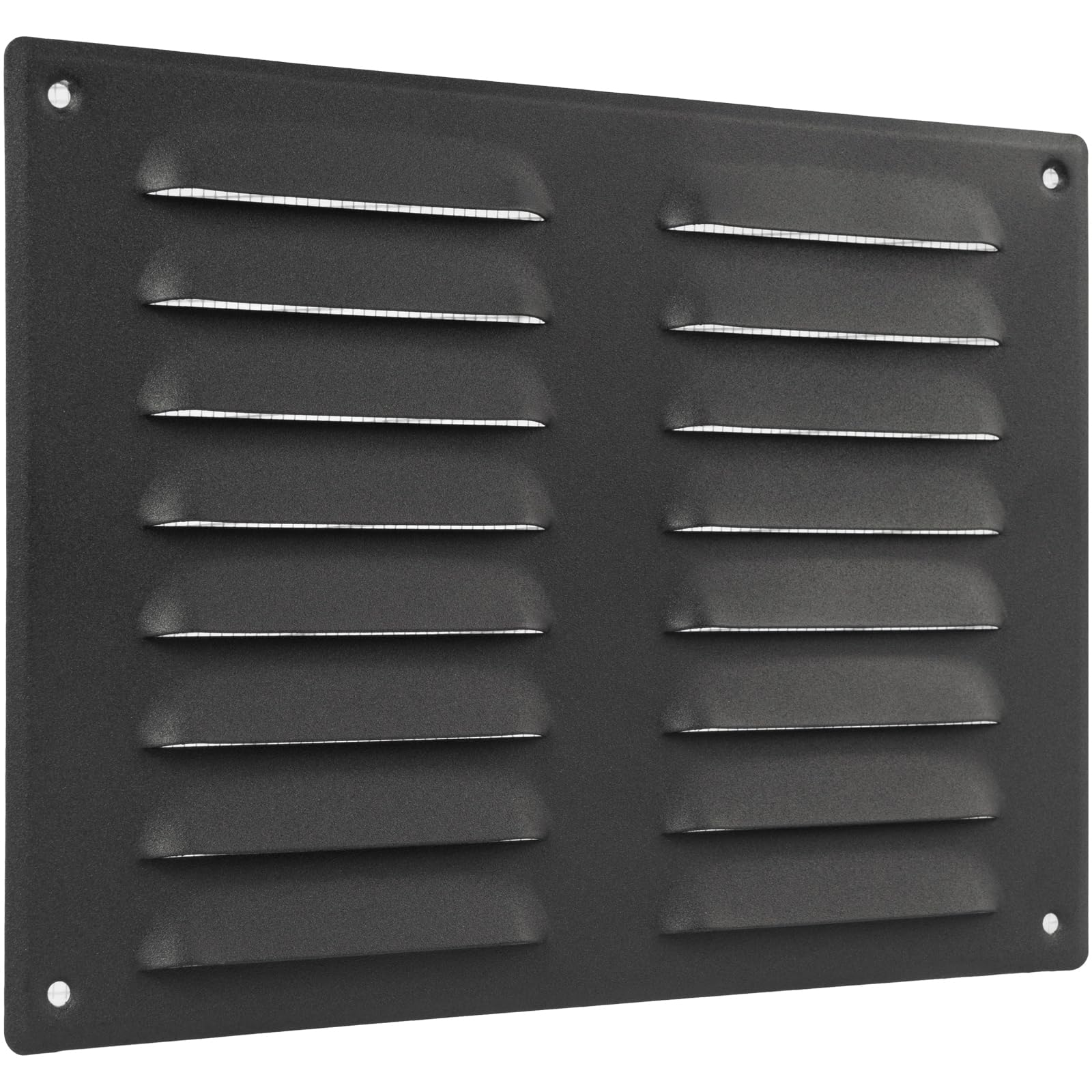 Vent Systems 260 x 190 mm / 10" x 8" Inch Anthracite Metal Vent Cover, Air Return Louvre Grill with Protective Mesh Screen