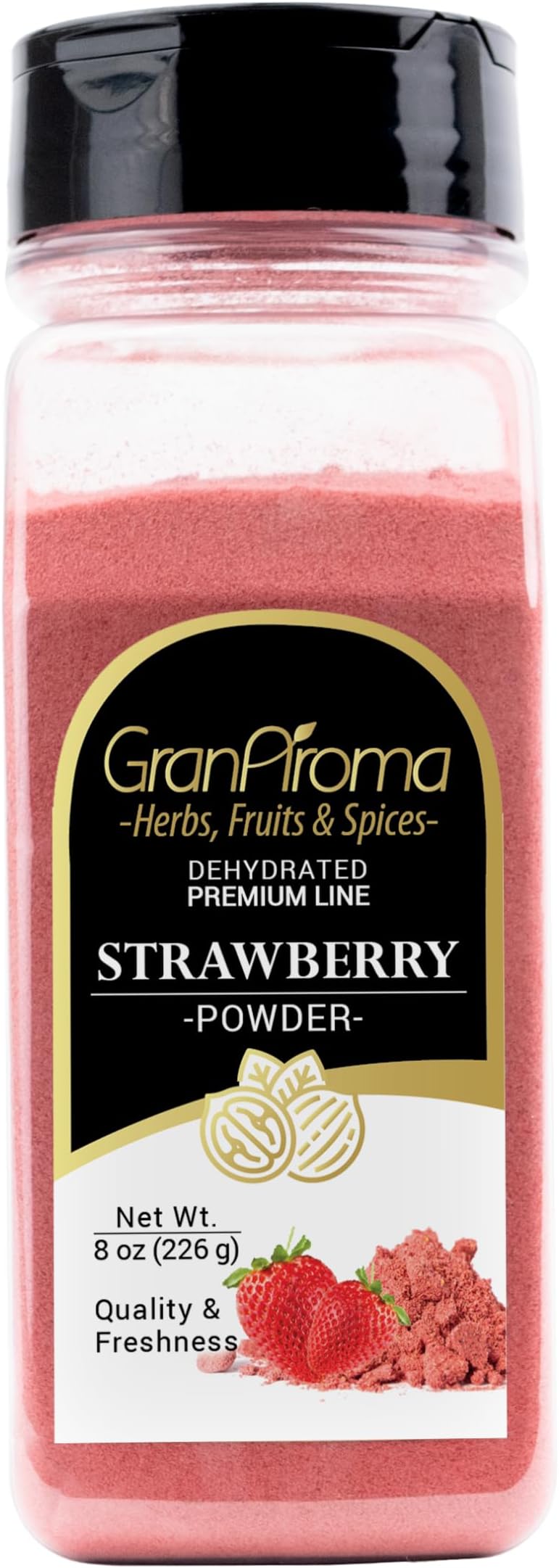 GranAroma Strawberry Fruit Powder, Juicy, Zesty, Perfect for Smoothies, Baking, Desserts, and Beverages (8 Ounce)