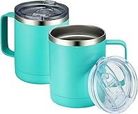 Vista 171 de MEWAY 12oz Coffee Mug With Handle 8 Pack Bulk,Stainless Steel Insulated Travel Tumblers With Sliding Lid,Double Wall Vacuum Camping Cup for Hot &