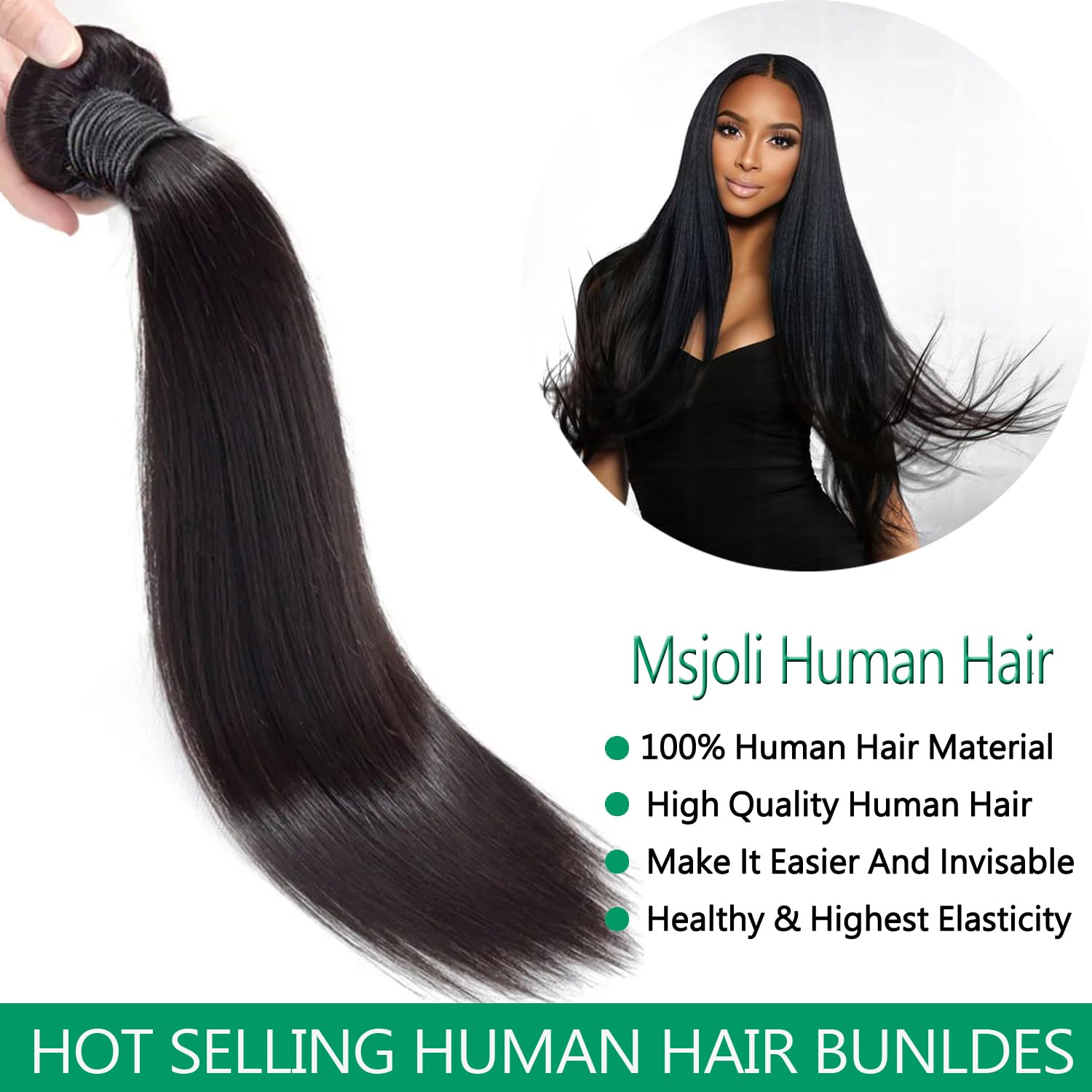 Straight Human Hair Bundle Brazilian Virgin HairSilky Straight 12A Grade Remy Unprocessed Human Hair Extenstion (10 inch) - Image 4