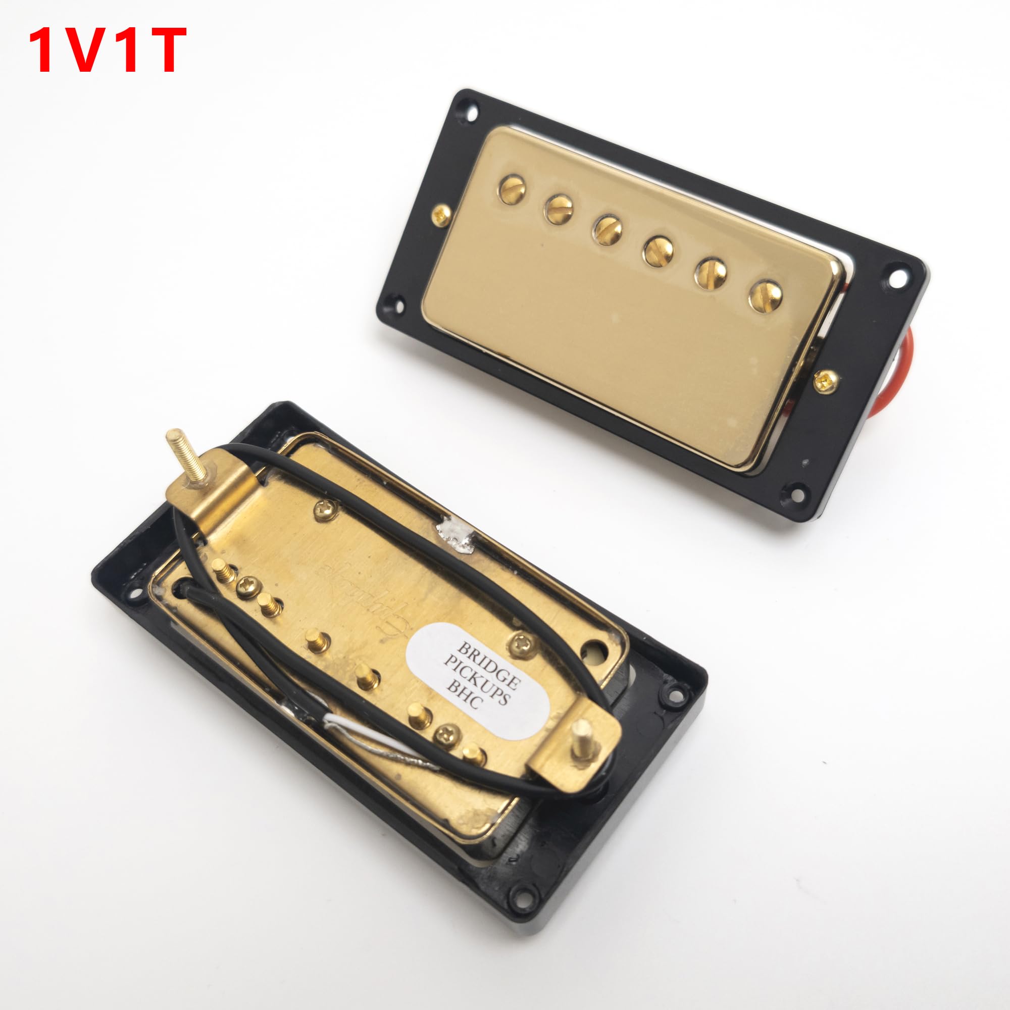 Pickup Humbucker per chitarra, pickup al collo del ponte con cablaggio 1V1T per chitarra elettrica Gibson, parti di ricambio (nero)