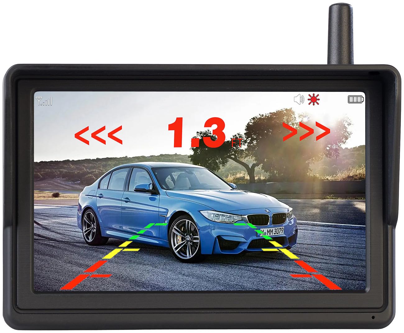 Lescars Einparkhilfe nachrüsten: Solar-Funk-HD-Front- & Rückfahrcam, Splitscreen-Monitor Abstandswarner (Einparkhilfe nachrüsten kabellos, Parksensoren kabellos, IP)
