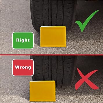 Wheel Chocks 2PCS Caravan Wheel Chocks Heavy Duty, [Upgraded Larger] 20x12x11cm Car Wheel Chocks Stoppers Plastic Rubber Tyre Saver, Trailer Chocks Rubber Chock Blocks, Camper Wheel Chock backstops