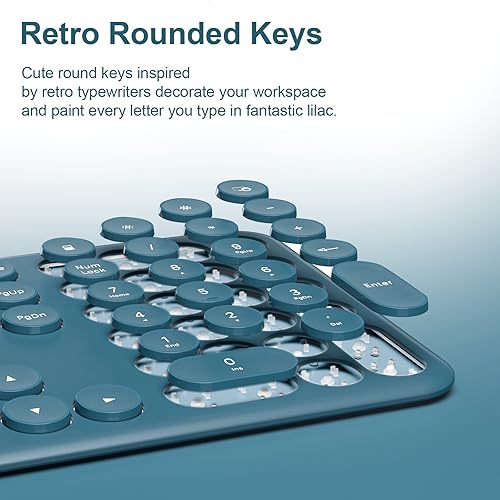 Vista 3 de XTREMTEC Combo de teclado y mouse inalámbricos de 2.4G de tamaño completo, ultradelgado, silencioso, lindo, para computadora con receptor USB