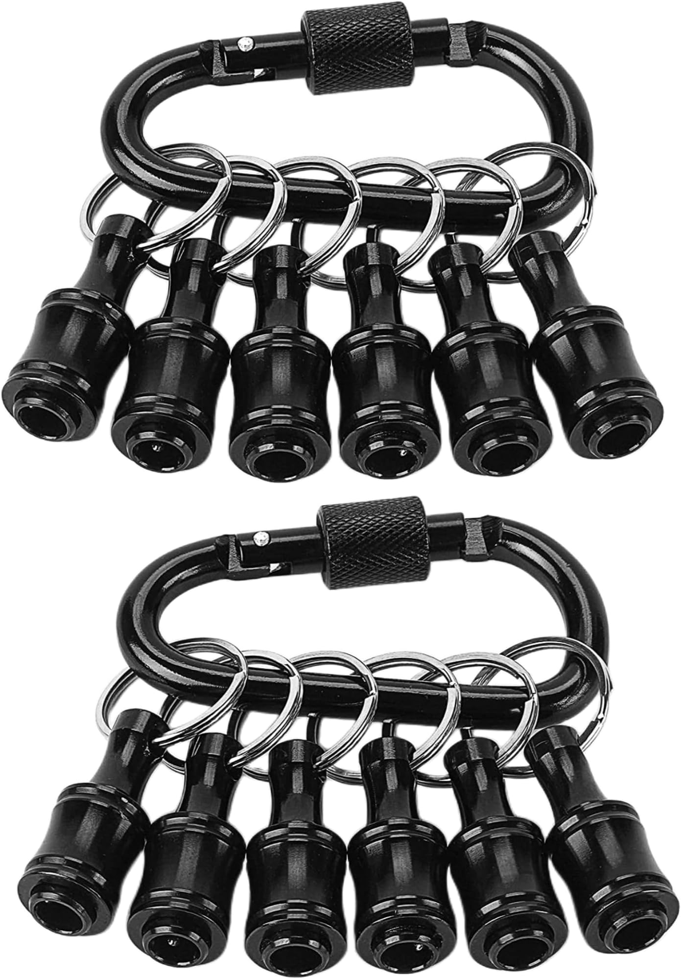 18Pcs Carabiner Bit Holder Keychain 1/4 inch Hex Shank Screwdriver Bits