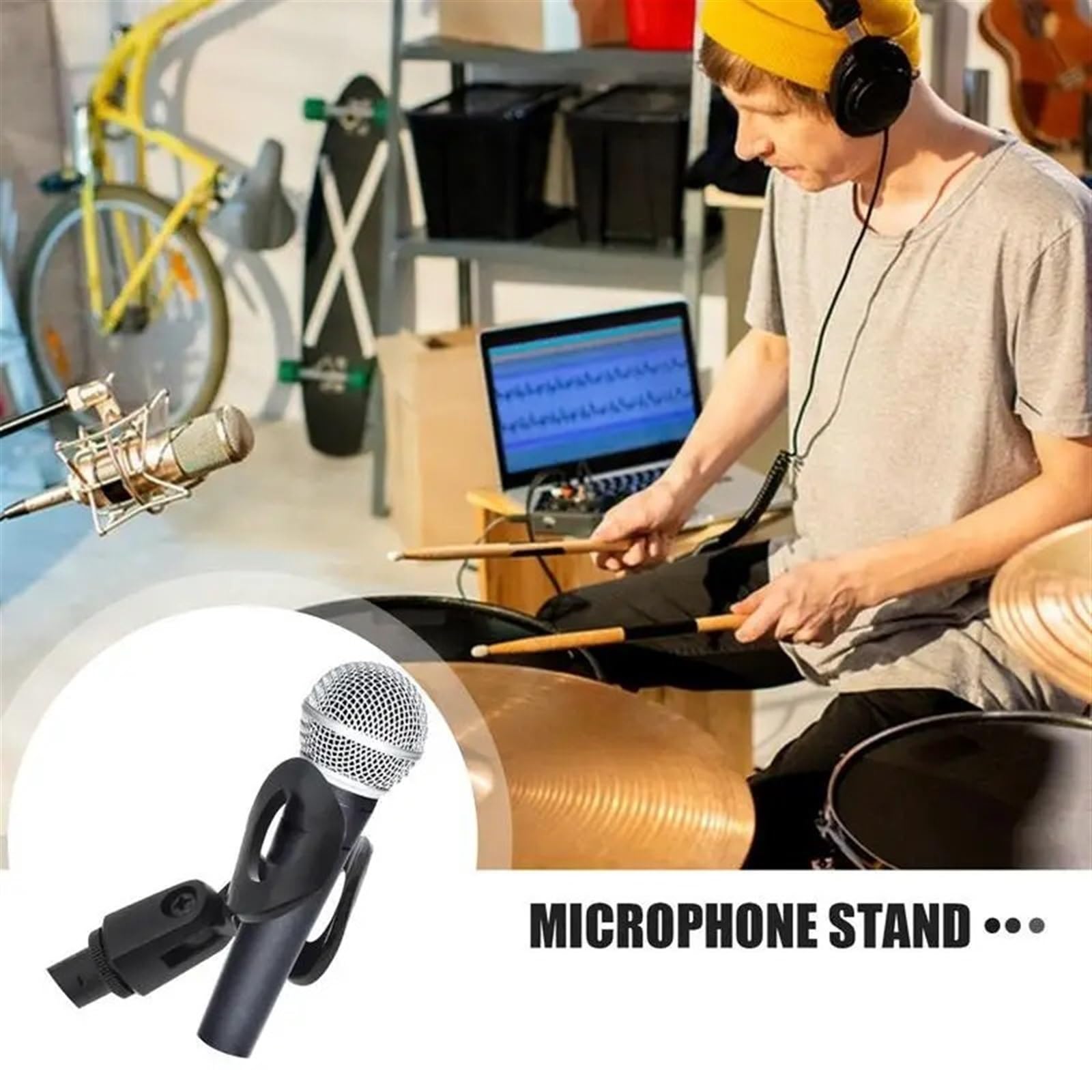 Soporte de micrófono con Clip, soporte portátil for grabación, trípode, for para Actuación Canto