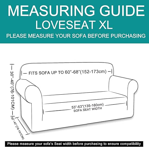 Miniatura 90 de U-NICE HOME Funda elástica para sofá de 2 plazas, funda protectora de muebles para sofá de 2 plazas, apta para mascotas (sofá biplaza, beige)