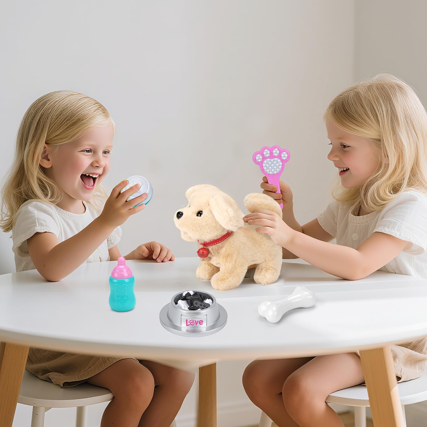 Giocattolo per cani per bambini con guinzaglio che corre e abbaia, giocattolo elettronico per animali domestici, gioco interattivo per cani con camminare, abbaiare, coda per bambini e bambine 2 3 4
