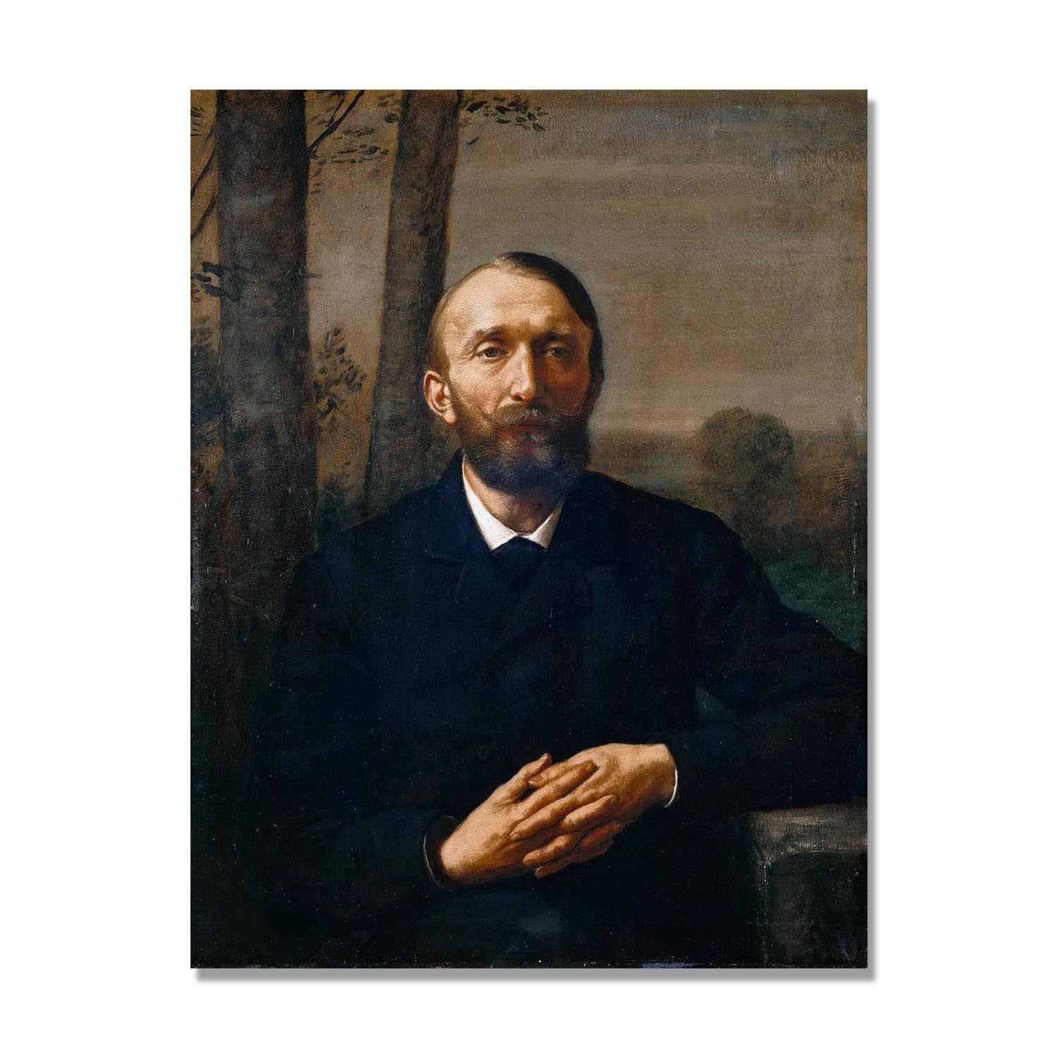 NHLDZYH Hans Thoma Style Canvas Wall Art - (Untitled 22), German Romantic Realism Painting with Symbolic Nature, Rustic Country Home Decor. 80x105cm-31.5x41.3in. Only Canvas