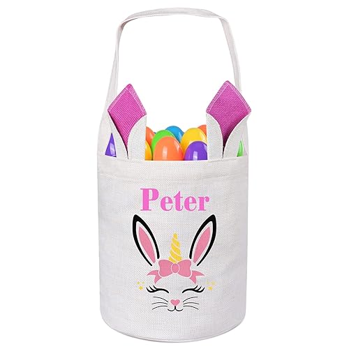 Miniatura 8 de Personalized Easter Basket, Jocidea Customized Easter Baskets Personalized Easter Gifts for Kids Easter Basket Toys for Girls Easter Toys - Easter