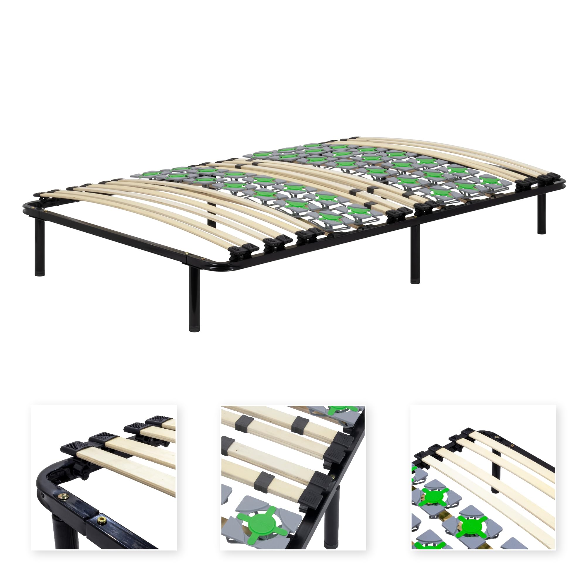 Somier Ergo IF55 90x200cm - 14 Láminas y 35 Resortes Disco, 6 Patas Incluidas, 150kg Capacidad