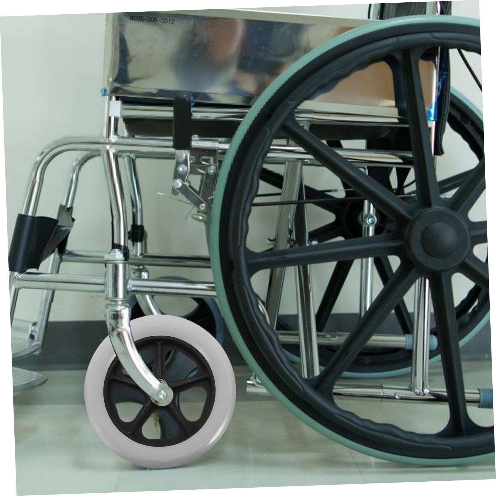 WOONEKY Ruote Anteriori per Sedia a Rotelle 8 Pollici in Materiale Resistente per Deambulatore e Carrello della Spesa, Sostituzione Silenziosa e Stabile per Uso Manuale ed Elettrico