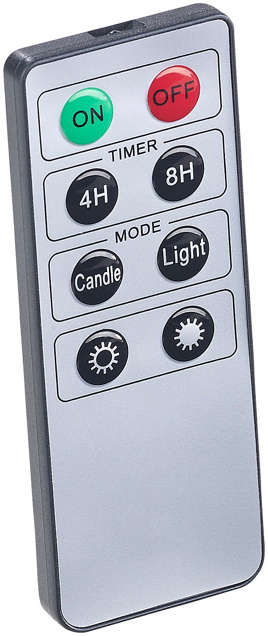 Lunartec Christbaumkerzen LED: 30er-Set LED-Weihnachtsbaumkerzen mit Fernbedienung und Timer, Silber (Kabellose Christbaumkerzen, Kabellose LED-Weihnachtsbaumkerzen, Weihnachtsmann)