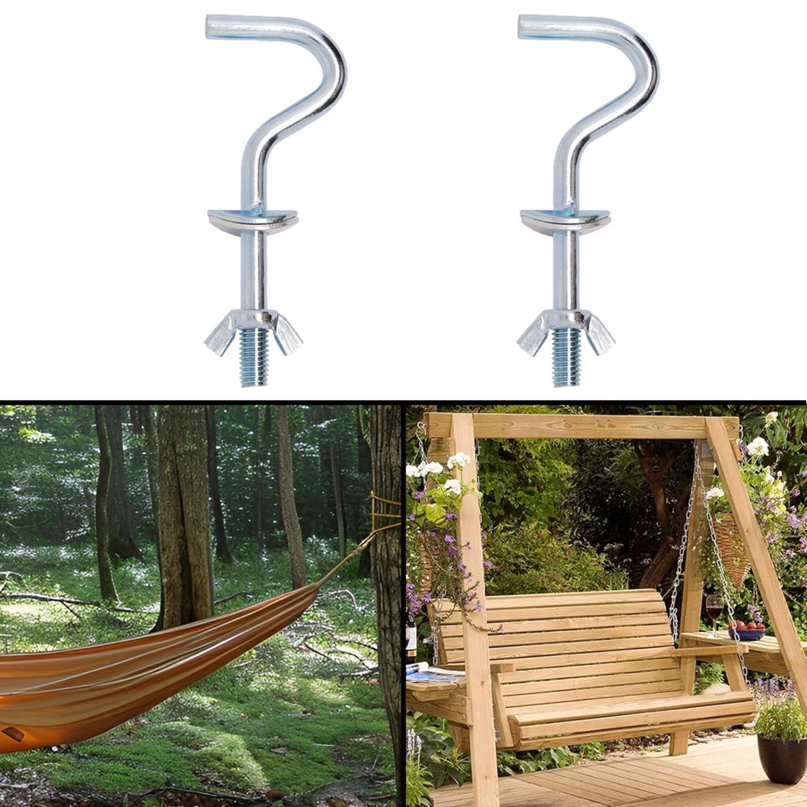 SEIWEI Lot de 2 crochets robustes pour hamac