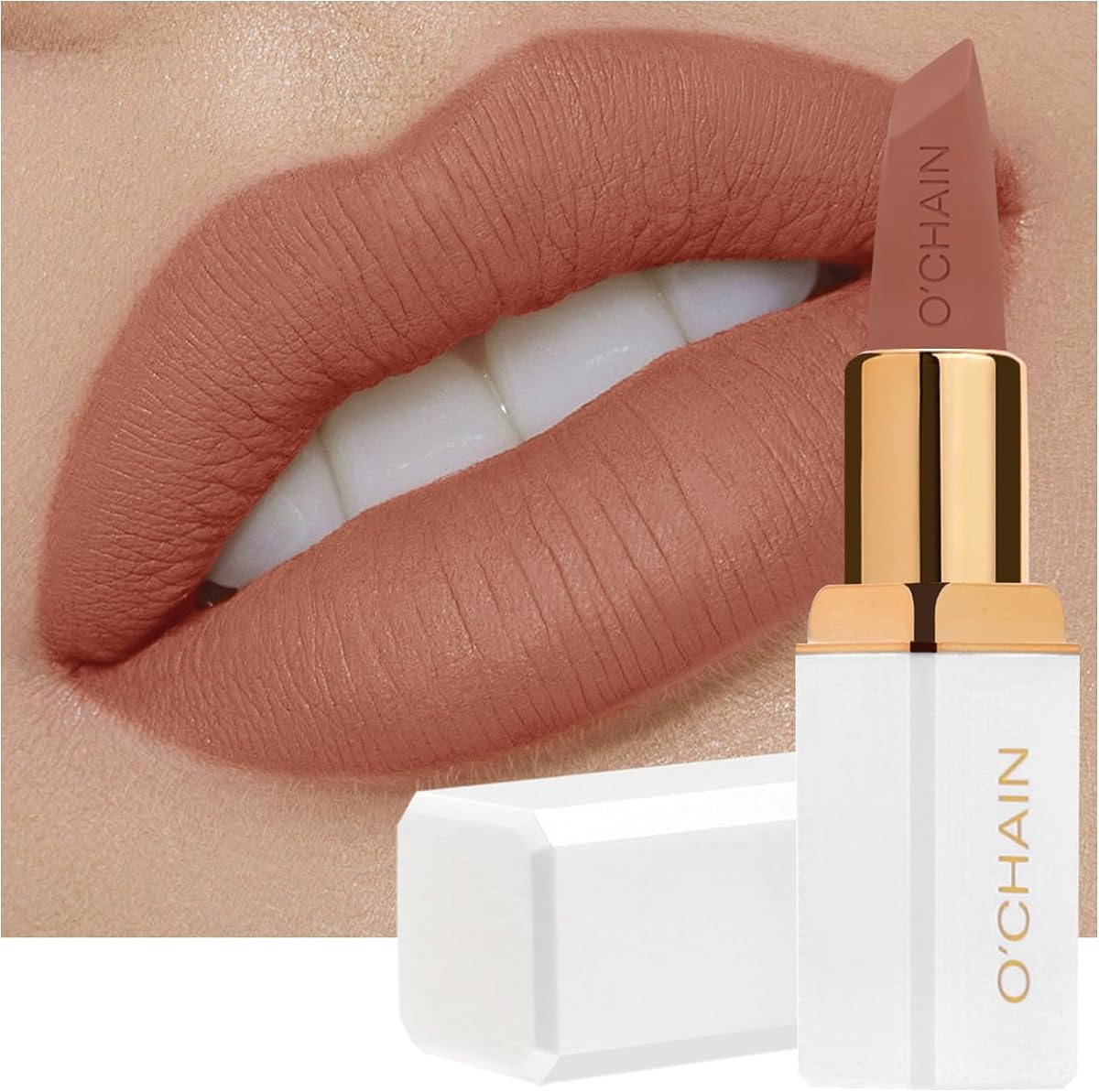 Nude Matte Lipstick | Long Lasting Full Coverage Non-Transfer, Infused with Jojoba Oil & Vitamin E, Cruelty-Free & Vegan (03 MINX) 0.12 Oz