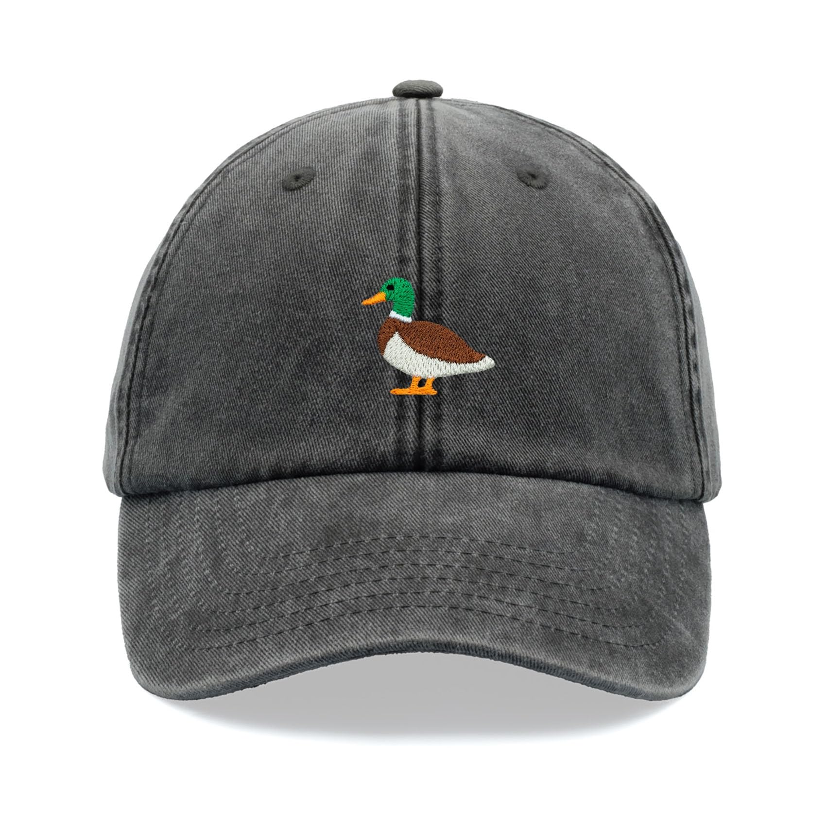 Mallard Duck Baseball Cap Vintage Washed Unisex Dad Hat Adjustable Black