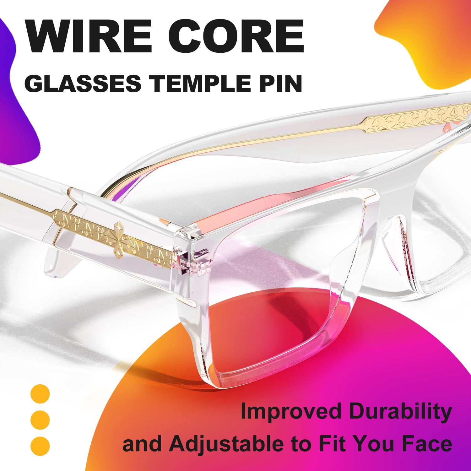 VISOONE Square Full Rim Blue Light Blocking Glasses Large Fashion Computer Multi Colors Eyeglass Frame Women Men ALBA - Image 5