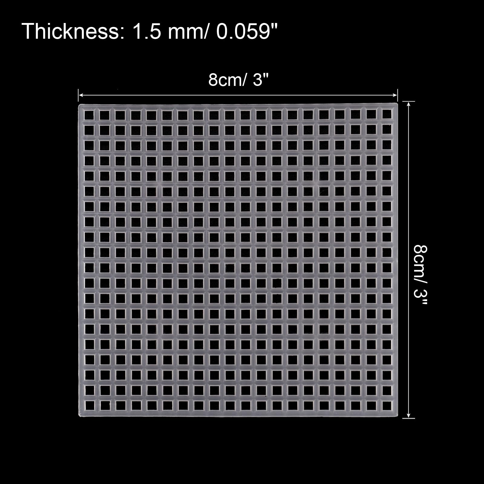 Foglio Tela in Rete Plastica 4pz 8cm/3,1" Quadrata Bianca per Ricamo ad Ago Uncinetto