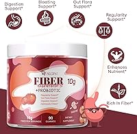 Vista 4 de Fiber Gummies with Probiotics,10G Fiber per Serving No Sugar Added Apple Flavor, with 10 Billion CFU Probiotics Blend, Apple Cider Vinegar, Vitamin