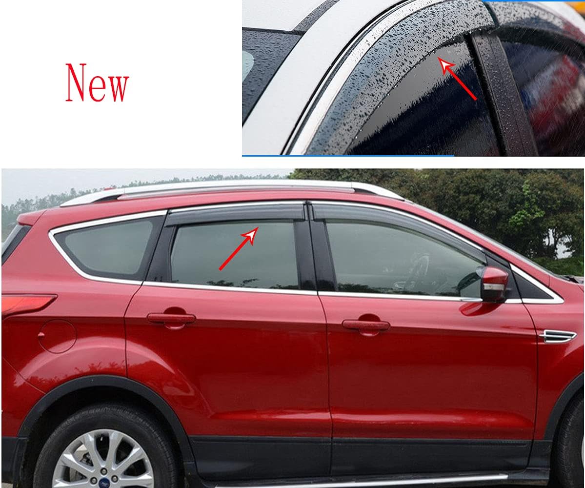 Car Side Window Wind Deflectors Guards Compatible for Lexus RX 350 RX 450h 2023 2024 2025 2026 Car Window Deflector Rain Guards Chrome Trim 4pcs