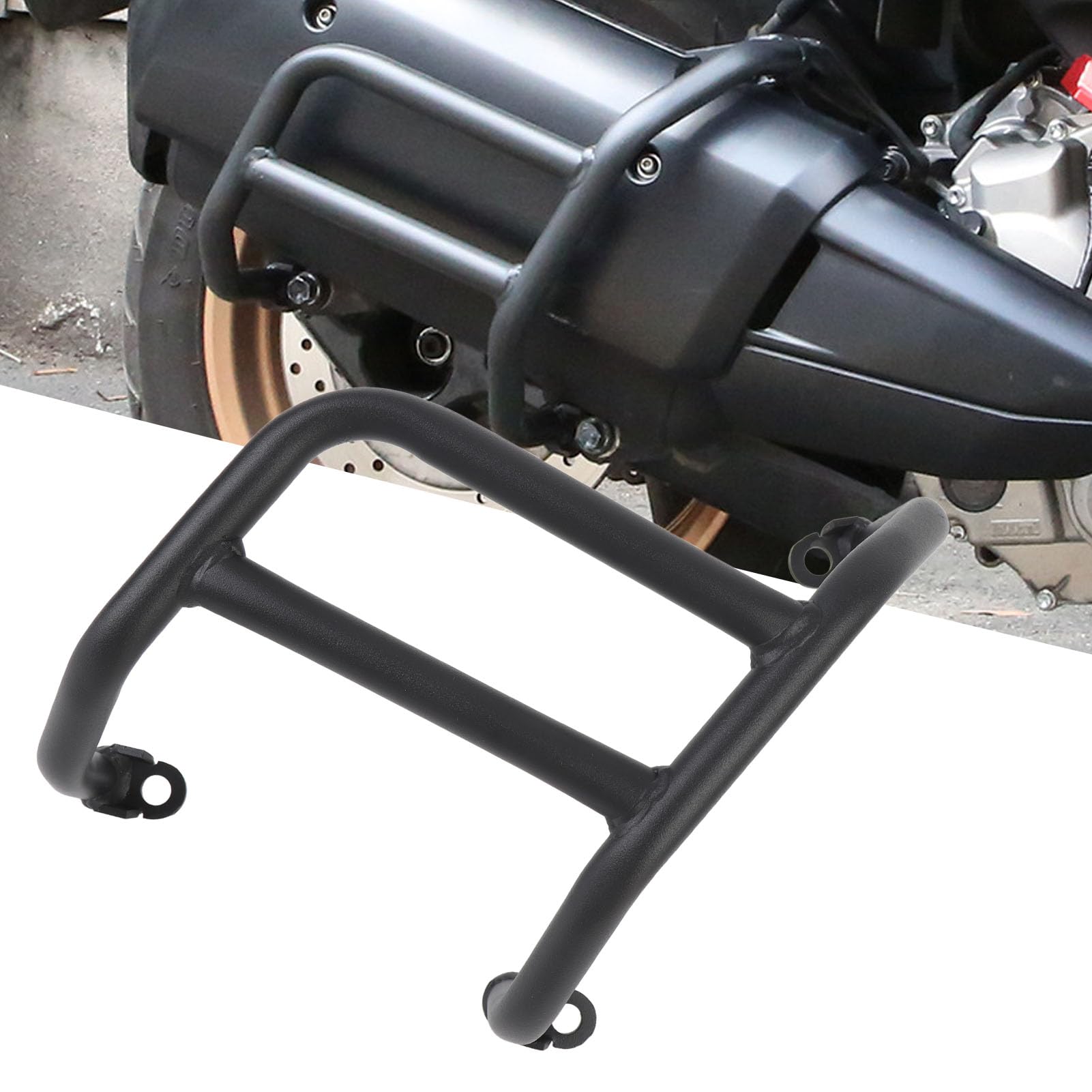 Barra de Choque de la Protección del Silenciador de Escape de la Motocicleta, Anti Colisión a Prueba de Deformación de Alta Dureza con un Elegante Acabado Negro Mate para