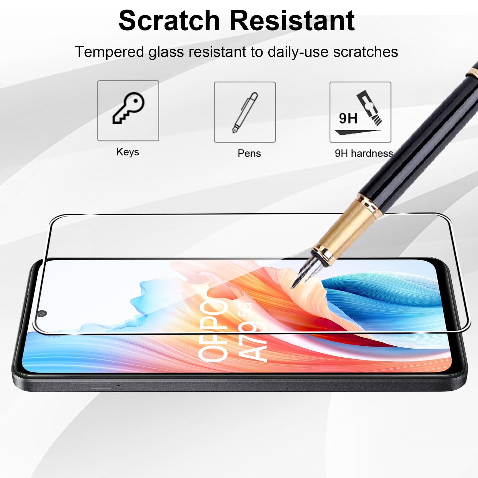 Vauki 2 Pezzi Privacy Vetro Temperato per OPPO A79 5G,Pellicola Protettiva Anti-Spy,Durezza 9H,Anti-Graffio,Senza Bolle,Schermo Protezione Anti-Spia Pellicola per OPPO A79 5G