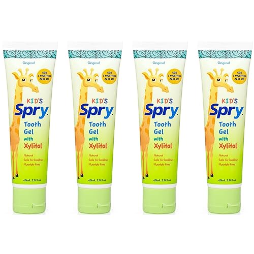 Miniatura 14 de Spry Pasta de dientes natural con xilitol para bebés, niños pequeños y niños a partir de 3 meses, gel dental sin flúor, apoya el desarrollo de