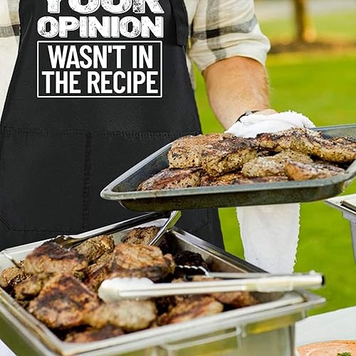 Miniatura 2 de Rosoz Delantales divertidos para parrilla para hombres, papá, marido, él, delantales para hombres con bolsillos, regalos del día del padre, delantal