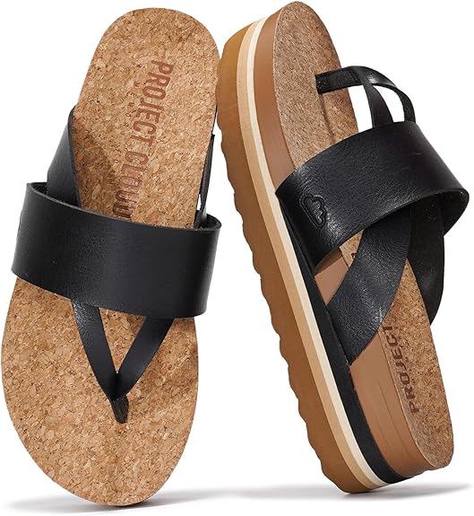 Project Cloud Fashion Womens Sandals - Memory Foam Insole and Comfortable Platform Sandals for Women 2025 - Lightweight and Non-slip Perfect Beach Slides