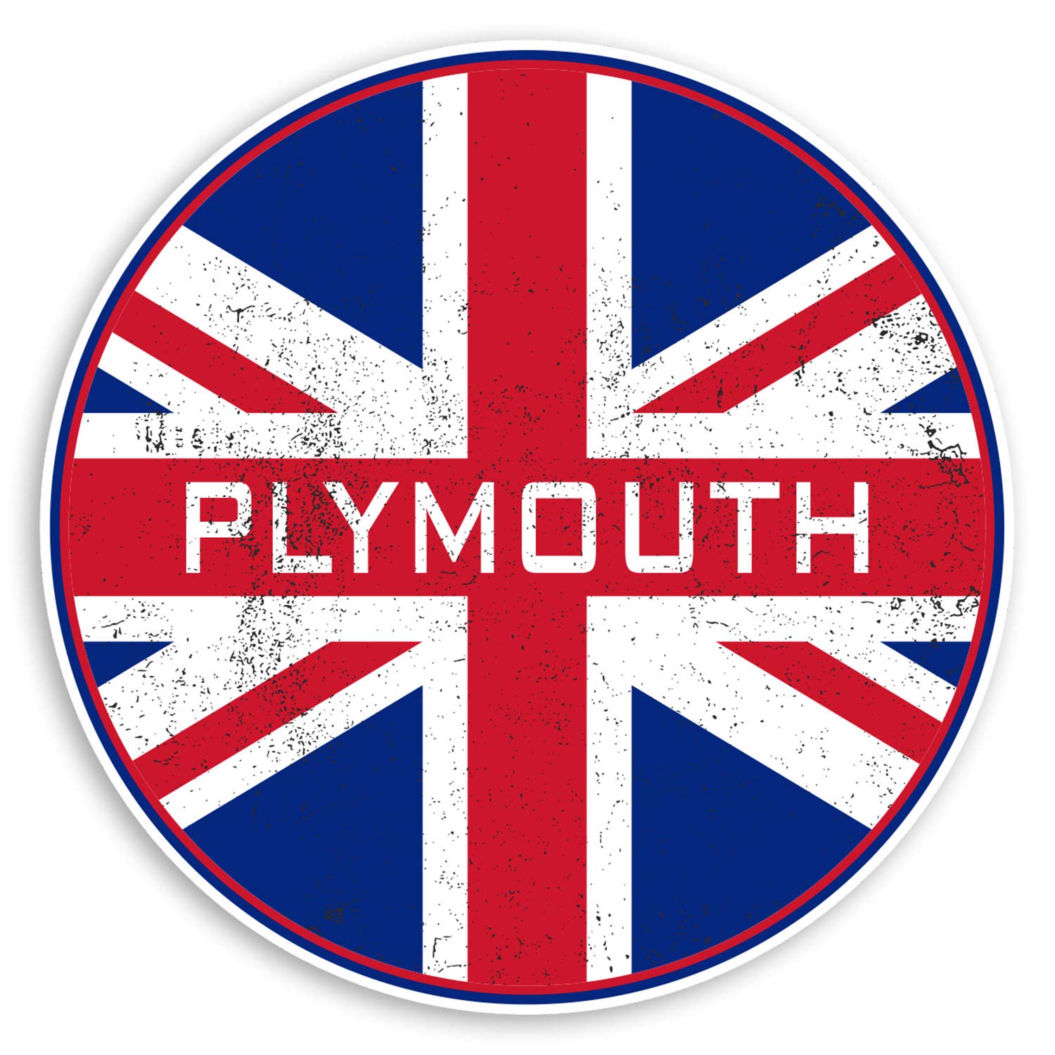 Destination Vinyl Ltd Multi 2 X 10Cm Plymouth England Vinyl Stickers - Uk Flag Sticker Luggage #20619 (10Cm Wide)
